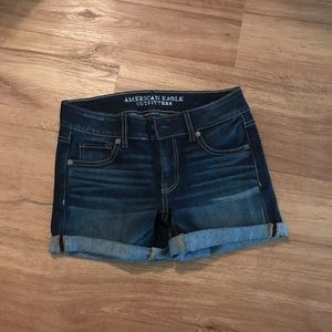 New American Eagle dark wash midi shorts. NWOT